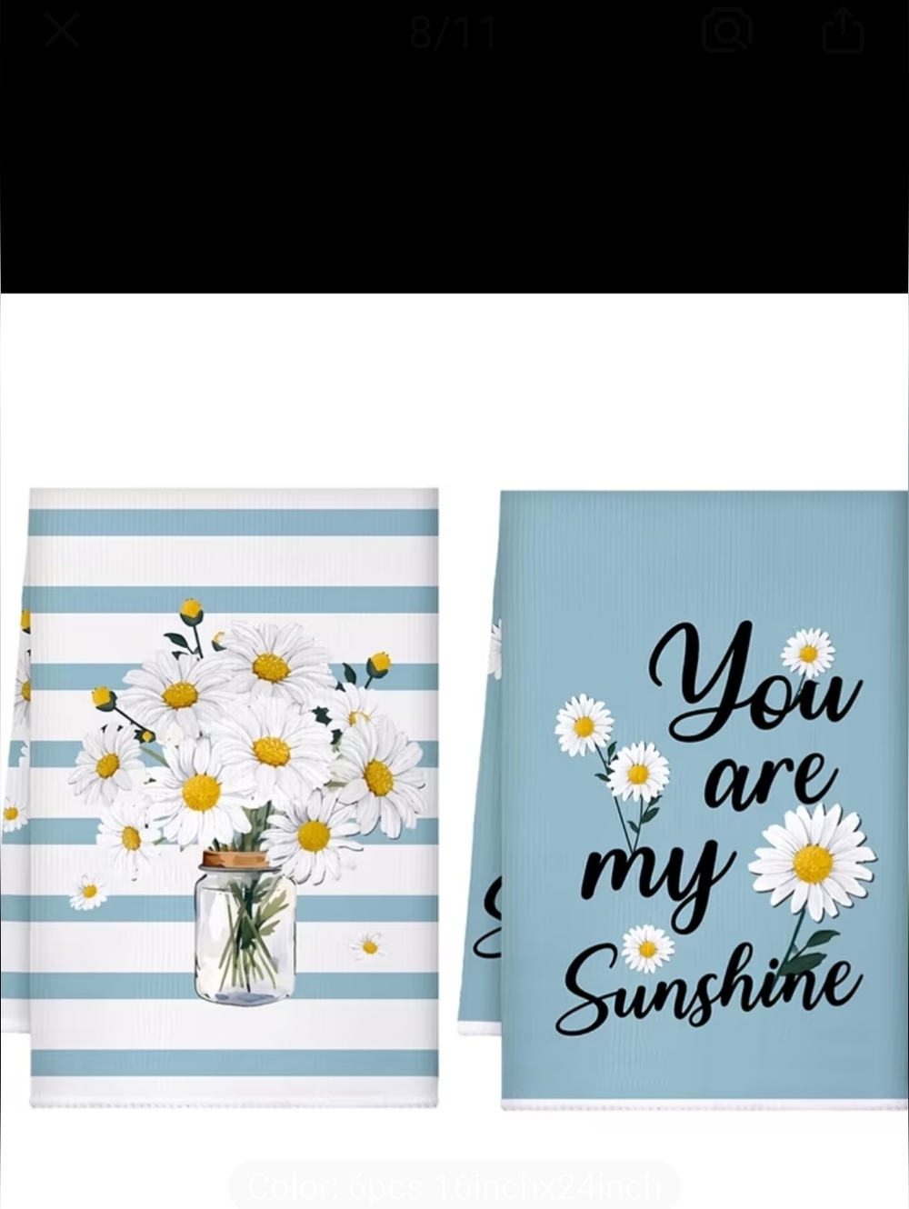 You Are My Sunshine Daisy Kitchen Tea Towels - (2)